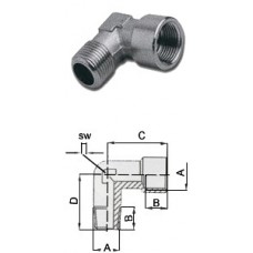 GAV 1250/2 265/2 Переходник уголок L-MF 1/4