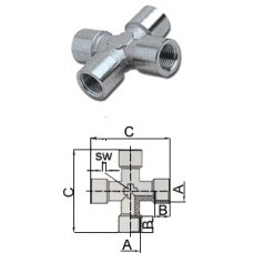 GAV 1254/1 250/1 Переходник крест FFFF 1/8